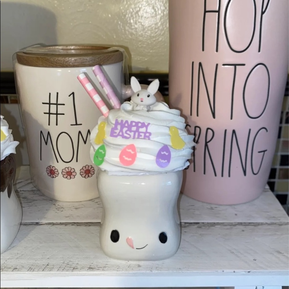 Marshmallow Mug Easter Decorated Faux Whipped Cream Topper
